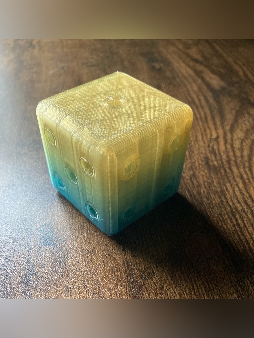 Gradient Yellow-Blue Novelty Dice Cube - Home Games